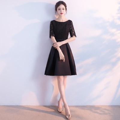 Black Evening Dress 2022 New Summer Long Annual Dress Womens Banquet Host Fashion Dress