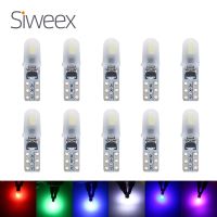 10 Pcs T5 Auto Car Led Bulbs No Polarity Dashboard Lamp 2-3014 SMD Door License Plate Light White Red Green 12V DC Ceiling Lights