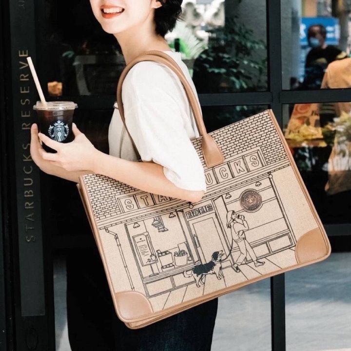 กระเป๋าสตาร์บัครุ่นวินเทจ-starbuck-limited-edition-แฟนพันธุ์แท้ห้ามพลาด-จัดทำพิเศษครบรอบ-50-ปี-พร้อมส่งทุกวัน