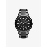 พร้อมสต็อก ！Emporio Armani Ceramica Chronograph Black Dial Black นาฬิกาข้อมือผู้ชาย รุ่น AR1452