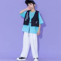 [COD] Boys new spring and summer fried street sports style suit three-piece childrens fashion cool vest all-match costumes