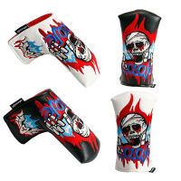 2023♤✓ New golf putter cover straight putter protective cover magnet closure club cap cover skull pattern