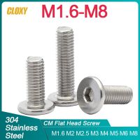 5/ 10/ 20/ 50pcs CM M1.6 M2 M2.5 M3 M4 M5 M6 M8 304 Stainless Steel Hex Socket Ultra Thin Super Low Flat Wafer Head Screw Bolt Nails Screws Fasteners