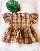 พร้อมส่งจากไทย MELON TOO Girl Dresses Kids clothing เสื้อผ้าเด็ก ชุดกระโปรงเด็กลายสก็อต  (SIZE 3-24 Month)  น่ารักมากก ผ้าดี ใส่สบาย(1pcs)