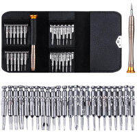 [พร้อมสต็อก] SAVIO 25 In 1ไขควงชุด Phillips Torx Flat Pentalobe ไขควง Triling Loxan ขนาดเล็กแบบพกพาเครื่องมือซ่อมแซมชุดกระเป๋าหนังสีดำสำหรับ iPhone Macbook แล็ปท็อปไอแพดนาฬิกาและแว่นตา