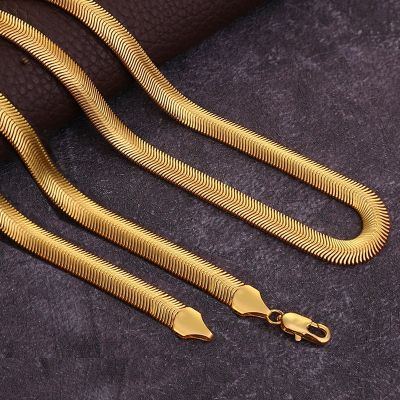 【CW】6mm 24.8 Inches Gold Color Hip Hop Ice Chain Necklace For Men Women Herringbone Chains Necklace for Jewelry Gift