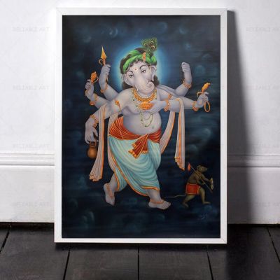 โปสเตอร์ศาสนาฮินดูพระพิฆเนศพระเจ้าอินเดียภาพวาดสีน้ำมันศาสนา Durga Mata ห้องนั่งเล่น712-5b ศิลปะตกแต่งผนัง (1ชิ้น)