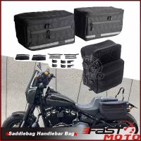 ❧กระเป๋าข้างรถมอเตอร์ไซค์สตรีทบ็อบ XL1200 XL883สำหรับ Harley Sportster กระเป๋าเก็บของกระเป๋าอานม้ากระเป๋าเครื่องมือ T-Bar กระเป๋าหูจับกระเป๋า