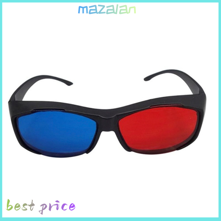 mazalan-red-blue-3d-แว่นตากรอบสีดำสำหรับมิติ-anaglyph-tv-movie-dvd-game