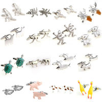 แฟชั่นสัตว์ Cufflink Cuff Link 1คู่โปรโมชั่นไดโนเสาร์จระเข้แมงป่องแกะ Kangaroo เต่า Gecko หมูสุนัข Eagle