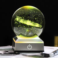 New 80mm K9 Crystal Solar System Planet Globe 3D Laser Engraved Sun System Ball with Touch Switch LED Light Base Astronomy Gifts