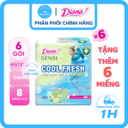 Lốc 6 Gói 8 Miếng 23cm Băng Vệ Sinh Diana Sensi Cool Fresh mát dịu 23cm