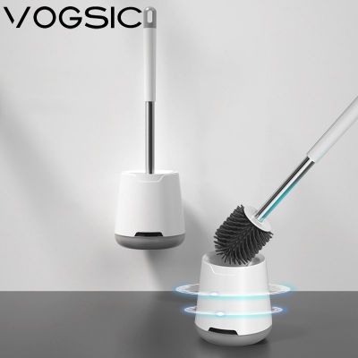 VOGSIC Long Handle Toilet Brush TPR Soft Silicone Brush Head Punch-Free Cleaning Brush Household Wc Bathroom Accessories Set