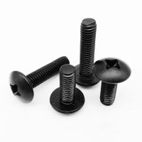 5/50pcs JISB1111T M3 M4 M5 M6 Black 304 Stainless Steel Cross Recessed Phillips Truss Head Large Flat Round Head Screw Bolt Fasteners