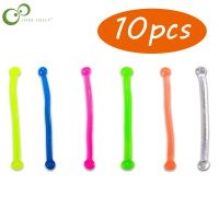 10pcs TPR Rope Anti Stress Toys Figer Stretchy Strings Fidget Toys String Stress Relief Toys for Kids Adult WYW