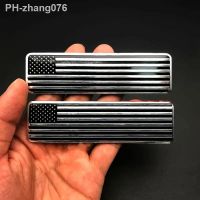 2pcs Metal Black American USA Flag Map Emblems Car Trunk Emblem Badge Decal Sticker For Car Motorcycle Bike Car Accessories