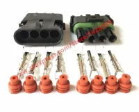 1 Set 4 Pin 12010974 12010974 Female Male Weather Electrical Wire 2.5  Delphi Connector Plug Sealed Wiring Automobile Connectors Electrical Connectors