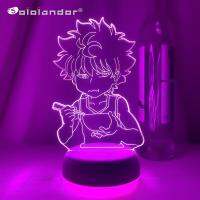 Killua ไฟ Led สำหรับของตกแต่งห้องนอนเด็ก Hxh ไฟไฟ Led กลางคืนของขวัญอะนิเมะเครื่องประดับทำจากอะคริลิค3D ใหม่ล่าสุดนักล่า