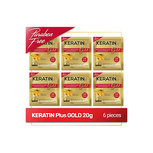 KERATIN PLUS HAIR TREATMENT INTENSE BRAZILIAN GOLD { 6 X 20 GRAMS } Lazada PH
