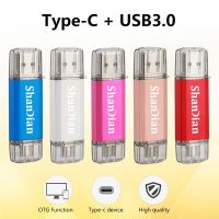 แฟลชไดรฟ์2IN Type-C 1 USB 3.0ความจุ64GB โลโก้ที่กำหนดเองฟรีไดร์ฟปากกา32GB ยูเอสบีโลหะขนาดเล็ก16GB สำหรับ Samsung โทรศัพท์ U 8GB