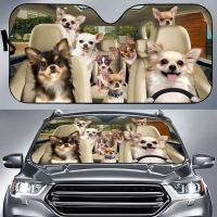 Chihuahua Car Sun Shade  Chihuahua Windshield  Dogs Family Sunshade  Dogs Car Accessories  Car Decoration  Chihuahua Lovers Gift Sunshades