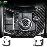 hgjmgkkk RRX True carbon fiber Parts knob volume button Trim FIT For Mazda3 mazda6 CX-9CX-5Electronic hand brake panel car accessories