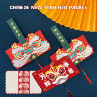 Foldable Chinese Red Envelopes 2022 Chinese Year of the Tiger Lucky Money Packets 6/10 Card Slot Red Packet 新年红包