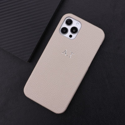 Personalization Initial Name Luxury Genuine Leather Custom Phone Case For iPhone 12 11 13 Pro X XS Max 7 8 Plus DIY Phone Cover