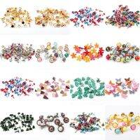 Mix Butterfly Flower Leaf Shape Rhinestone Studs And Spikes For Clothes Round Square Brads Scrapbooking Embellishment Fastener  Scrapbooking