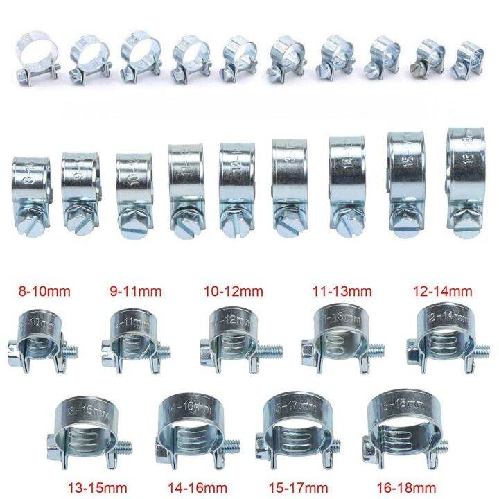 zhuwnana-อุปกรณ์ท่อฟิตติ้ง-ที่หนีบสายยาง-เครื่องมือสำหรับซ่อม-ชุดจัดประเภท-คลิปหนีบท่อ-ปรับได้ปรับได้-เหล็กกล้าคาร์บอนกัลวาไนซ์-ห่วงท่อห่วง-ท่อน้ำมันเชื้อเพลิงท่อระบายอากาศ