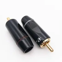 ;[-[; 4Pcs / Set Budweiser RCA Pure Copper -Plated Plug Coaxial Audio Cable Plug HIFI HI-END Audio Signal  Portable Multi-Ftion
