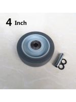 1 Pc 4 Inch Single Wheel Caster Tpr Grey Flat Edge Universal Brake Wear Resistant Driver Cart