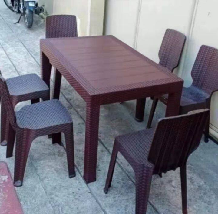 6SEATER RATTAN TABLE & 6chairs 30x48 | Lazada PH