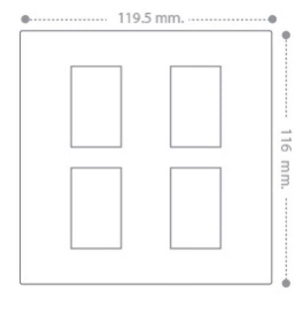 nano-หน้ากาก-4-ช่อง-4x4-ขอบเหลี่ยม-รุ่นใหม่-สีดำ