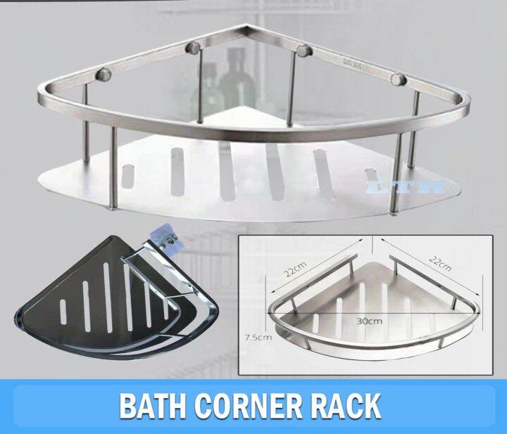 Sus304 stainless bath corner rack single layer k3001 Lazada PH