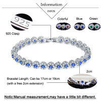 BeaQueen Trendy Green and White Cubic Zirconia Stone Setting Ladies Tennis Bracelets Silver 925 Jewelry for Women B100