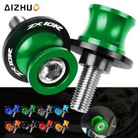 Motorcycle Accessories FOR KAWASAKI ZX10R ZX 10R ZX-10R 2004-2010 2009 CNC Aluminum Swingarm Slider Spools 10MM Stand Screw LOGO