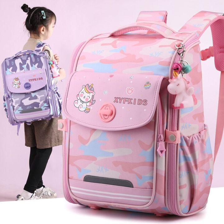 children-1-5-grade-school-backpack-for-girls-orthopedic-kawaii-backpack-kids-antifreeze-cartoon-unicorn-camouflage-school-bags