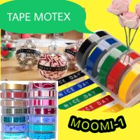 ?Tape Motex สติ๊กเกอร์สำหรับเเครื่องปั้มอักษรนูน❤️ ขนาด 9 มิล ยาว 3 เมตร มีให้เลือกกว่า 40 เฉดสี