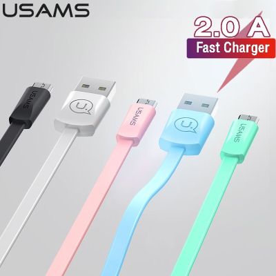 [HOT RUXMMMLHJ 566] USAMS 2A ไมโครชาร์จที่รวดเร็วสาย USB ซิงค์ข้อมูลไมโครสาย Usb สายสำหรับ IPhone Samsung สายข้อมูลโทรศัพท์มือถือนาฬิกาข้อมืออัจฉริยะแอนดรอยด์ Xiaomi Huawei