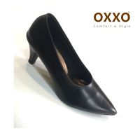 OXXO OXXO รองเท้าคัทชู รองเท้าใส่ทำงาน รองเท้านักเรียน ทรงหัวแหลม ส้นสูง2นิ้ว หนังพียู หนังนิ่ม น้ำหนักเบา SM3400