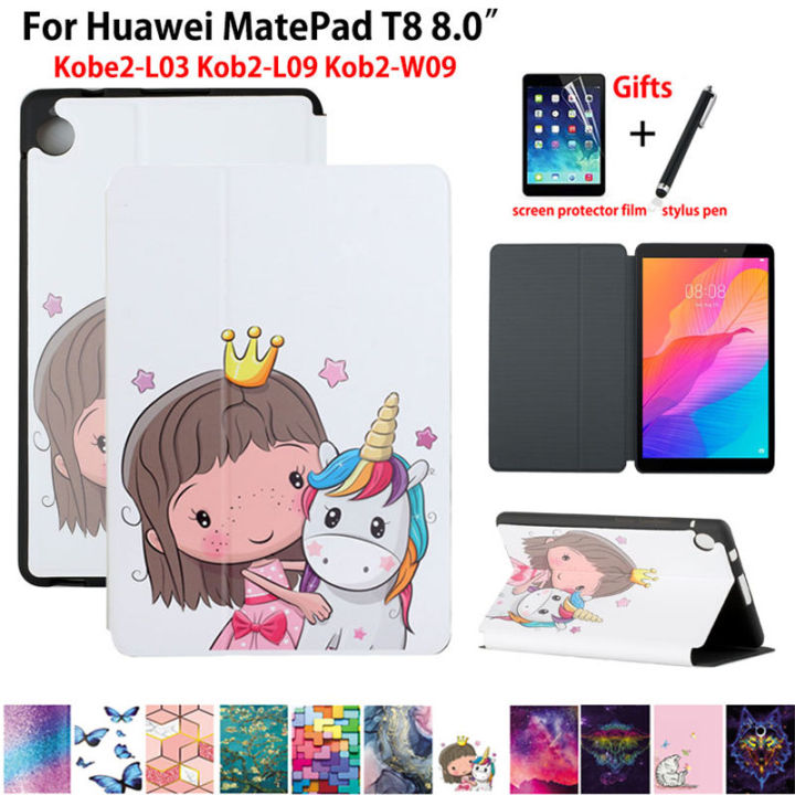 สำหรับ-huawei-matepad-t8-8-0-kob2-w09-kob2-l09-kobe2-l03กรอบแท็บเล็ตเด็ก-slim-เคสแบบตั้งพับได้-ของขวัญ