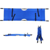 150kg Reinforced Portable Folding Stretcher Hospital Household Emergency Treatments Stretcher Bed Blue Dirt Resistant Waterproof