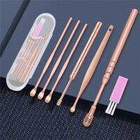 6/7Pcs Portable Ear Wax Pickers Cleaner Set Stainless Steel Earpicks Ear Curette Spiral Ear Spoon Earpick Ear Wax Remover Tools