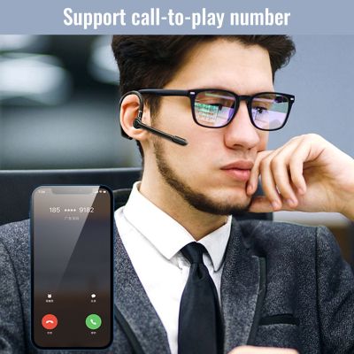 V16 Wireless Headset BT 5.2 Bluetooth-compatible Earphones Hands-free Earpiece with Mic Voice Control &amp; Digital Display