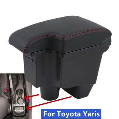 ที่วางแขนที่วางแขนรถยนต์ Toyota Yaris สำหรับ Toyota GR Yaris ที่วางแขนที่เก็บของหรูหราอุปกรณ์เสริมรถยนต์ USB ยืดหดได้