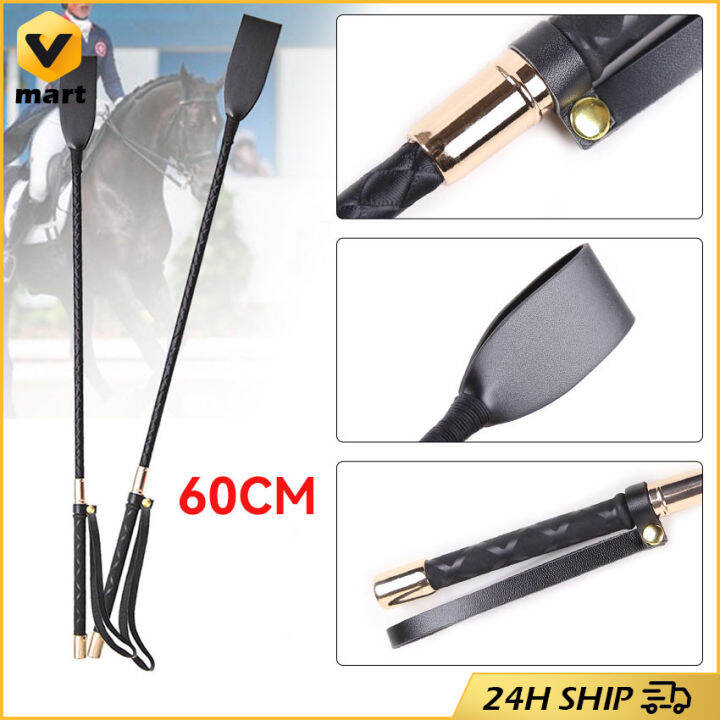 Leather Horse Whip Equestrian Horseback Racing Riding Whips Handle