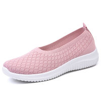 Fashion Non-slip Women Casual Flat Shoes Breathable Comfortable Womens Mesh Shoes Flying Knitted Womens Vulcanized Shoes