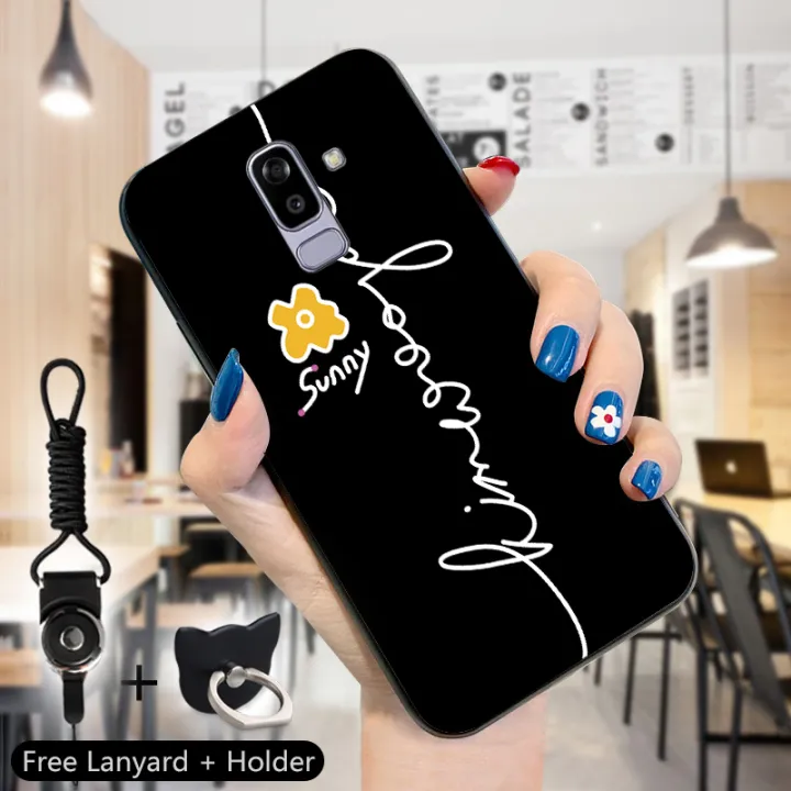 Casing Hp For Samsung J2 Prime J2 Pro 18 J3 15 J3 16 J3 17 J3 Pro 17 J8 18 Finger Ring Lanyard Flowers Daisy Pineapple Pattern Case Shockproof Soft Silicone