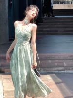 ฤดูร้อนเซ็กซี่แขนกุดสายปาร์ตี้ Midi ชุดผู้หญิง Backless V คอชายหาดเสื้อผ้า Lady Elegant Graduation Vestidos...